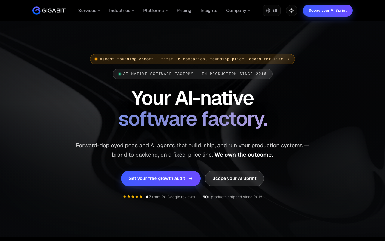 Gigabit homepage
