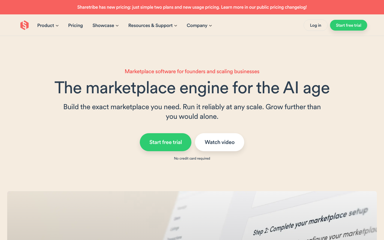 Sharetribe homepage