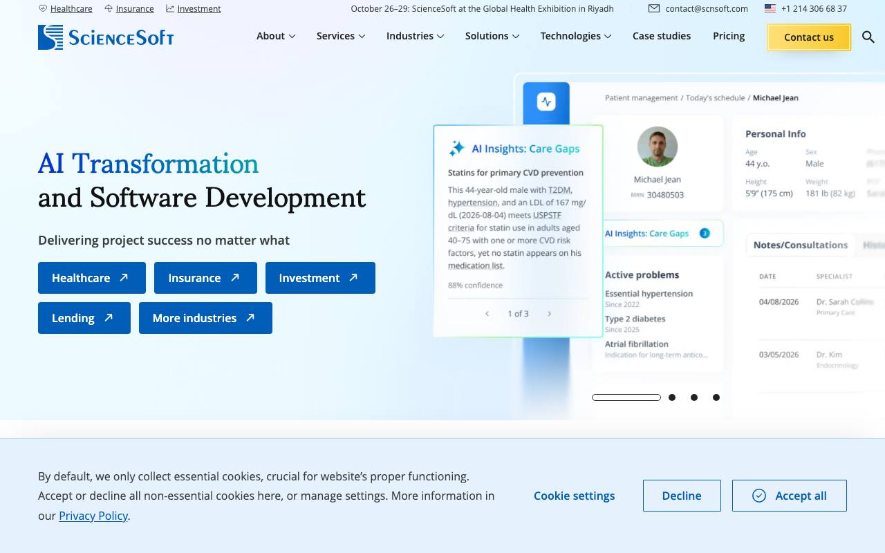 ScienceSoft homepage