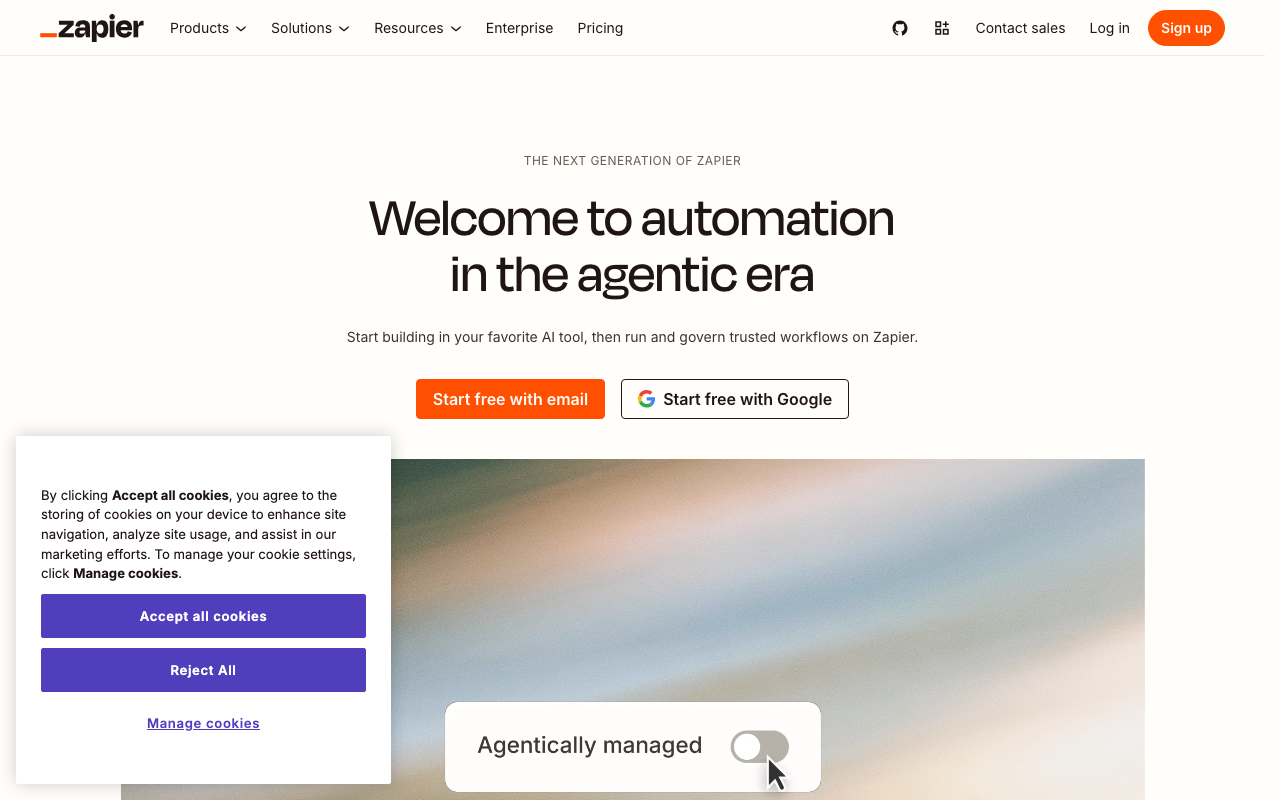 Zapier homepage