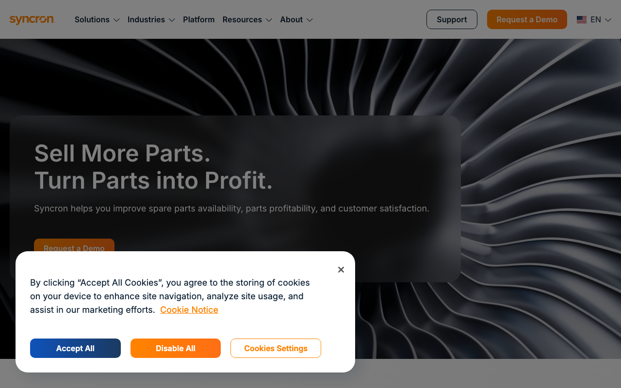 Syncron homepage