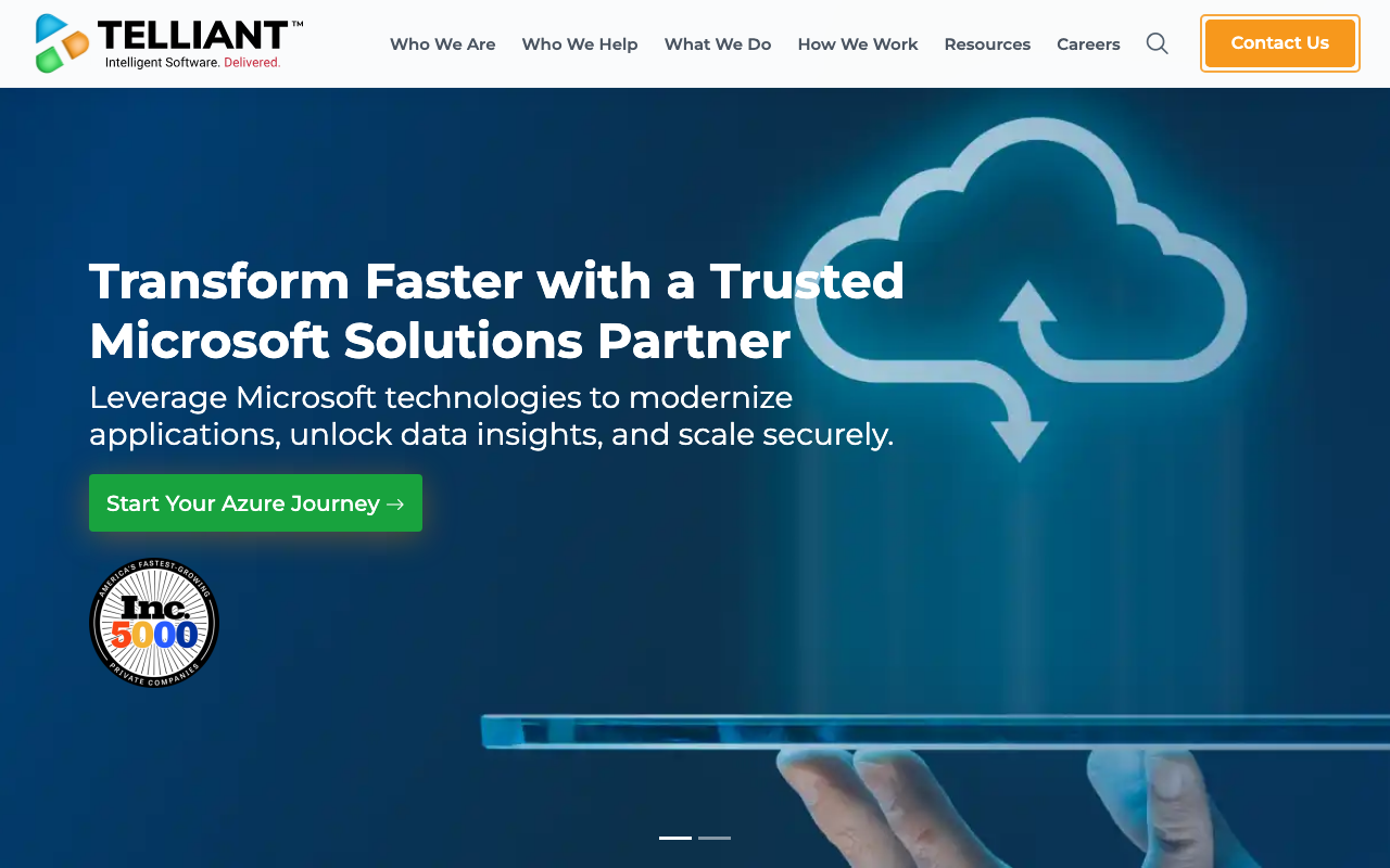 Telliant Systems homepage