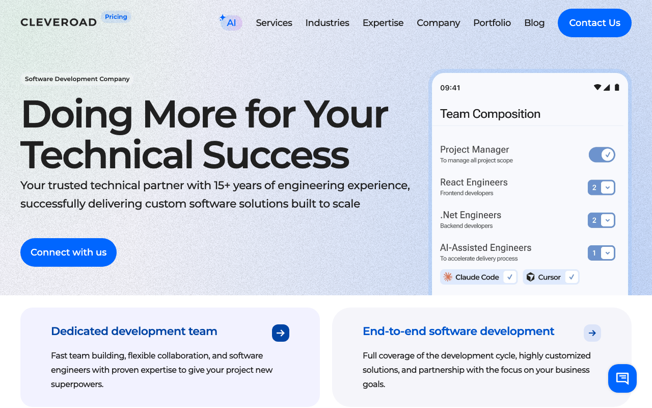 Cleveroad homepage