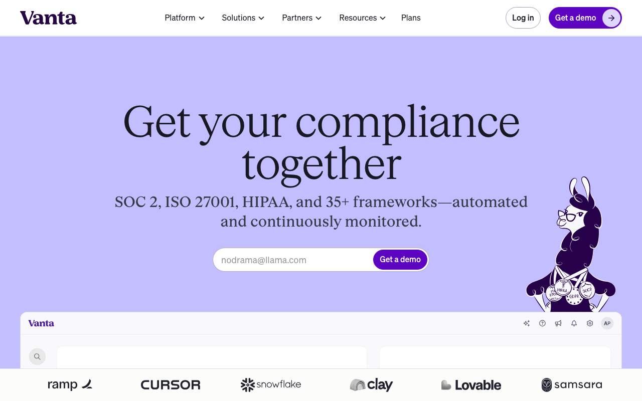 Vanta homepage