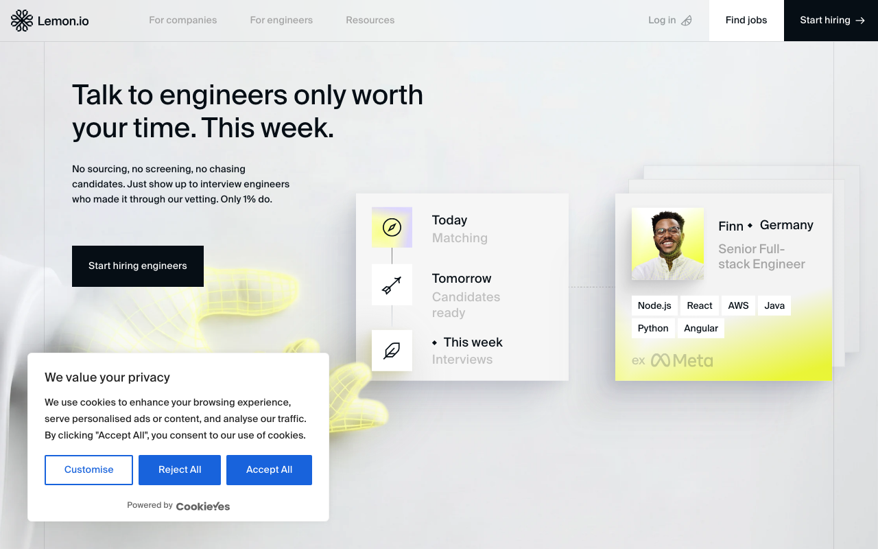 Lemon.io homepage