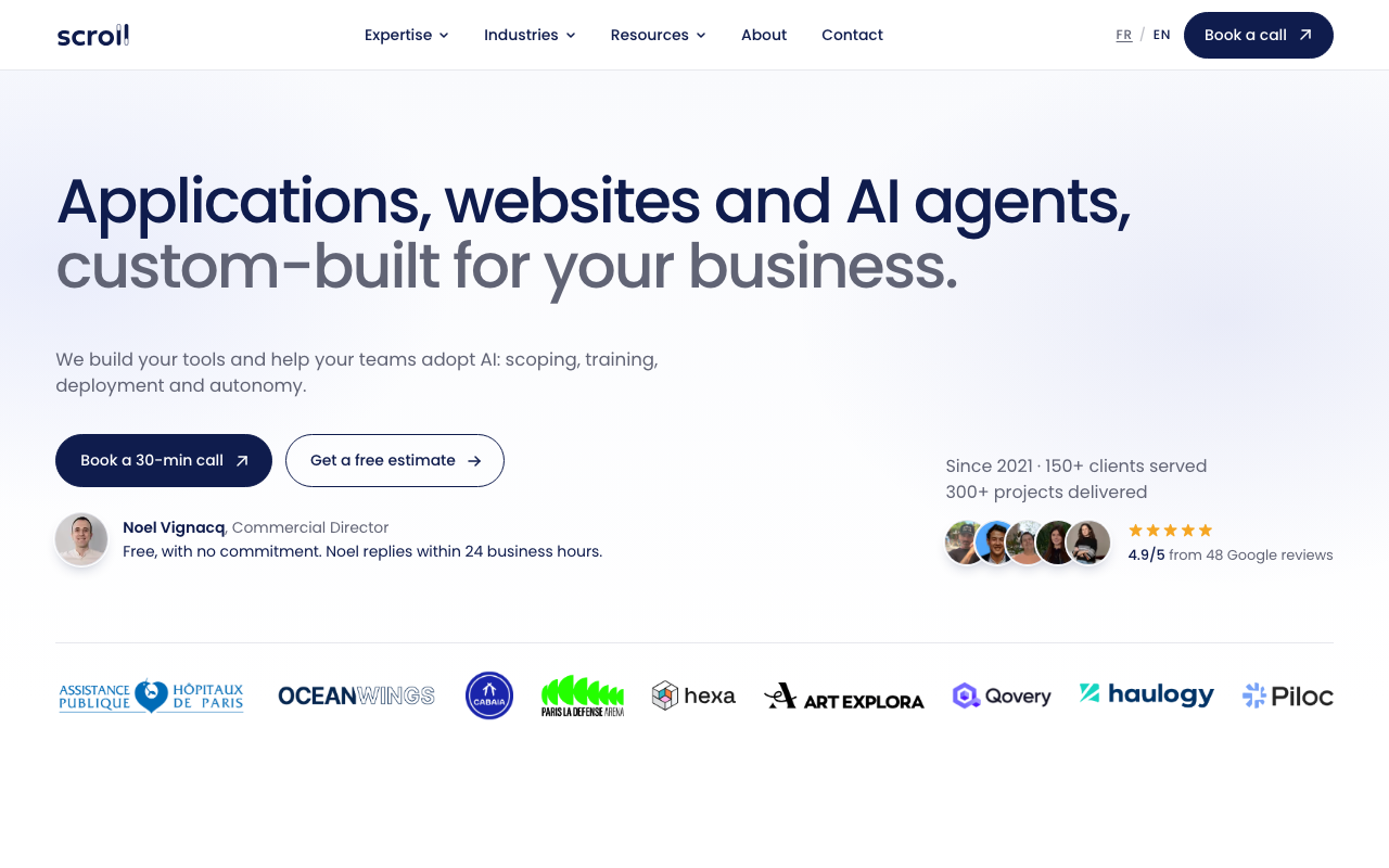 Scroll homepage