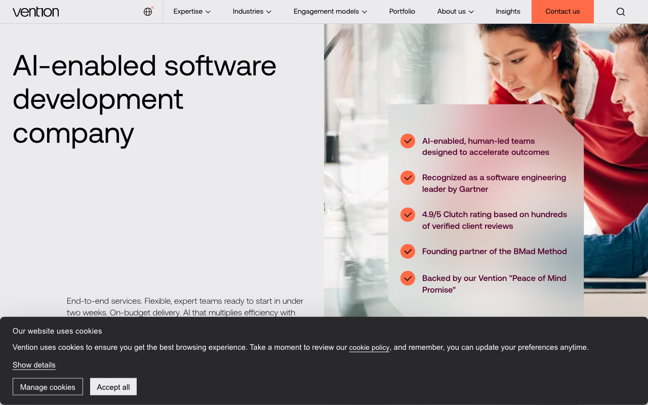 Vention homepage