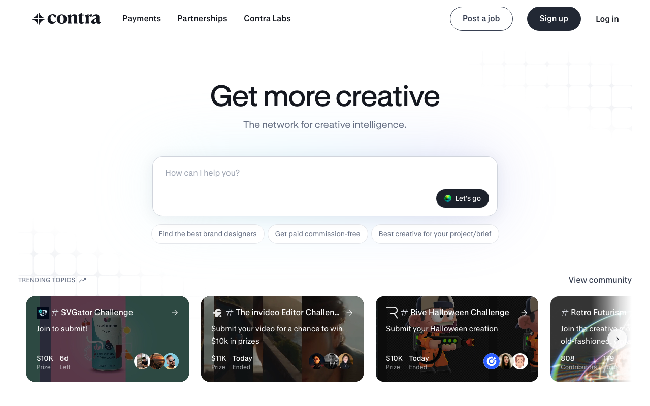 Contra homepage