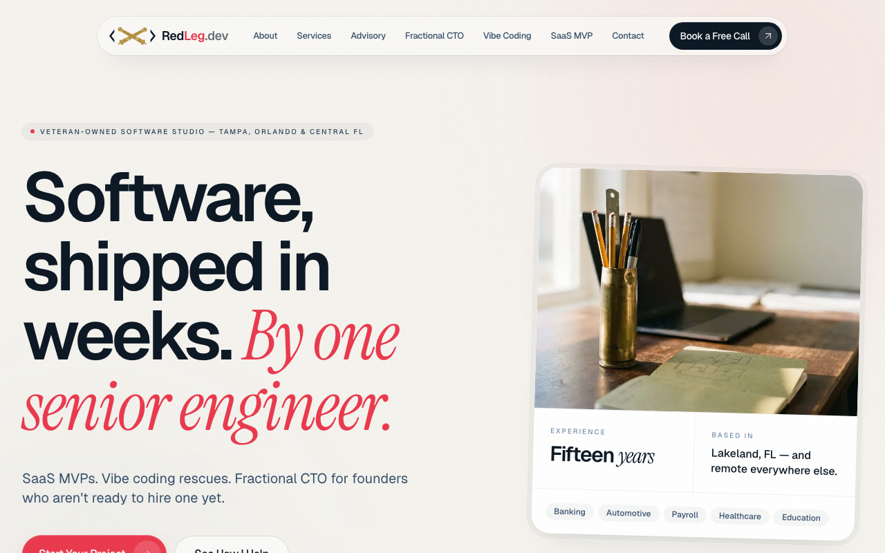 Red Leg Dev homepage