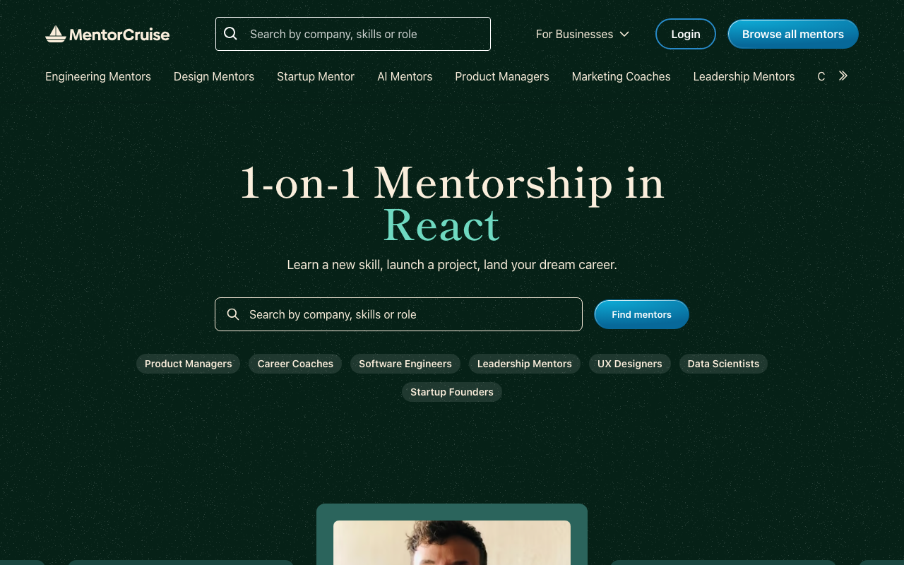 MentorCruise homepage