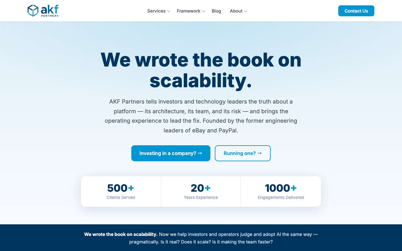 AKF Partners homepage