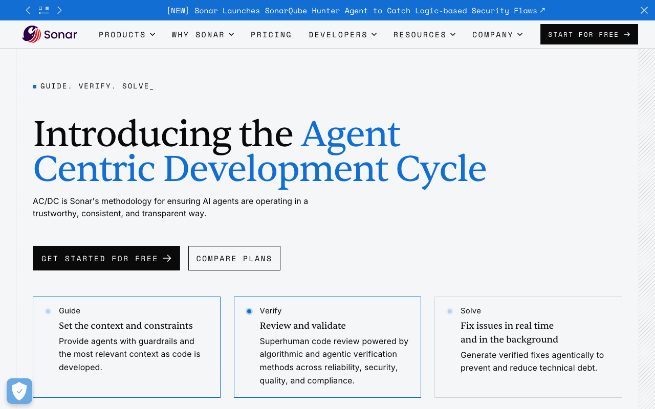 SonarQube homepage