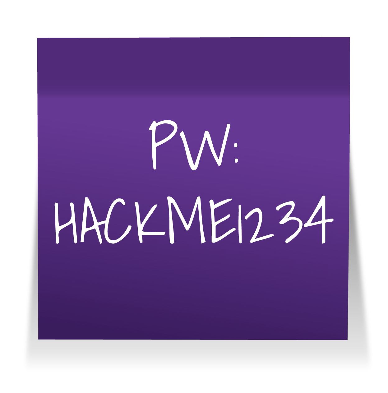 Another post it note with a weak password written on it