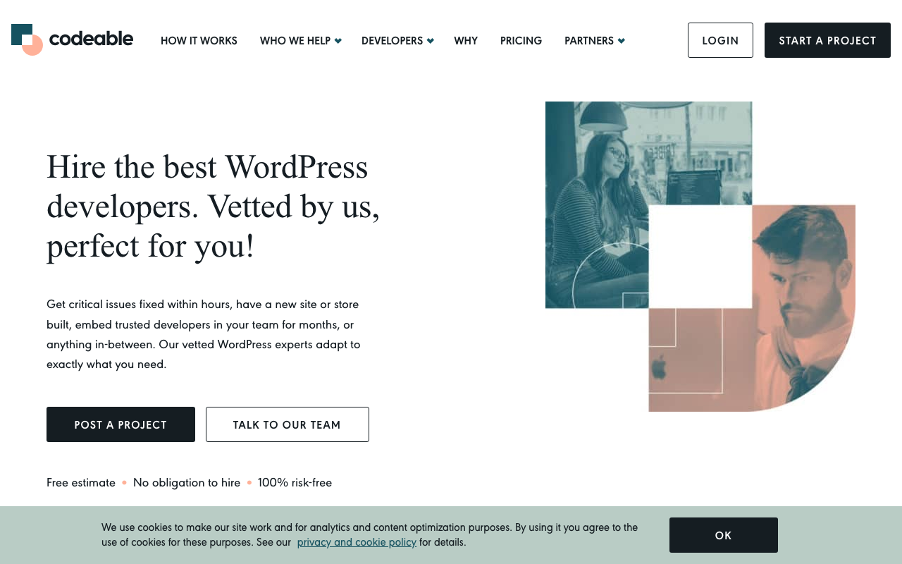 Codeable homepage