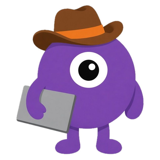Razoyo Zoy in a Dallas cowboy hat holding a laptop