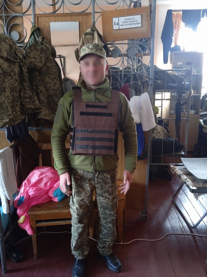 Soldier protected by donated body armor