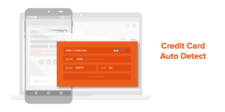 Credit Card Auto Detect Checkout Example